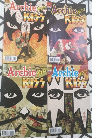 Kiss Meets Archie Comics (627 - 630) 4 Group Variant Covers.  Gc