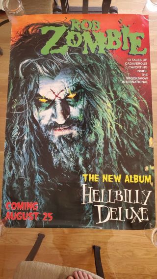 Rob Zombie Hellbilly Deluxe Rare Geffen Records Promotional Poster 36x24