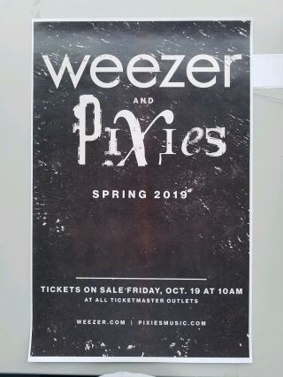 Weezer Pixies 2019 11x17 Promo Tour Concert Poster Lp Tickets All Usa Venues