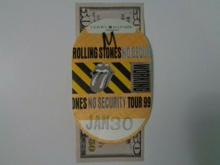 Vintage Rolling Stones Back Stage Pass San Jose Ca Jan.  30 1999 Keith Richards