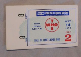 The Who Concert Ticket Madison Square Garden 1979