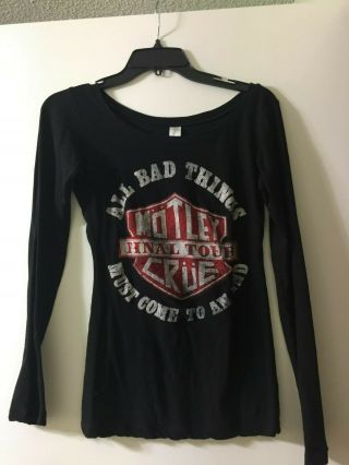 Motley Crue All Bad Things Must Come To An End Final Tour Shirt - Womens Size S