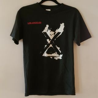 X Band Punk Black T Shirt Size S 1980 Los Angeles Lyrics Double Sided