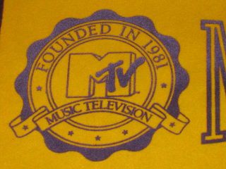 Mtv / Music Television Mtv Felt Pennant 1990 