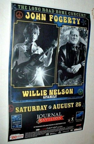 John Fogerty And Willie Nelson The Long Road Home Concert Poster August 2006