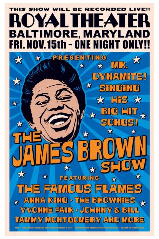 Godfather Of Soul: James Brown At Baltimore Concert Poster 1963