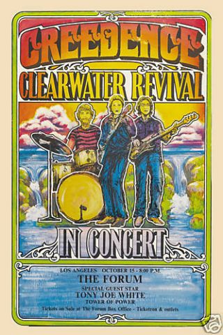John Fogerty & Creedence Clearwater Revival L.  A.  Concert Poster 1970