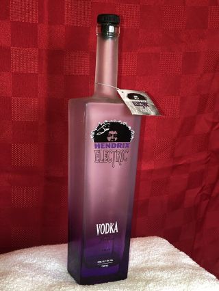 Jimi Hendrix Electric Vodka Freedom Clear Empty Bottle With Tag Purple 750ml