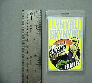 Lynyrd Skynyrd Backstage Pass Laminated Back To The Swamp Tour 2001