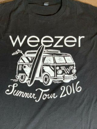 Weezer Summer Tour 2016 Concert Tee T - Shirt Vw Bus Size Xl Schedule On Back