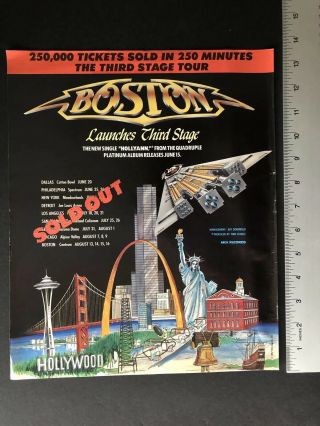 Boston 1987 11x13.  5” “third Stage” Tour Promo Ad