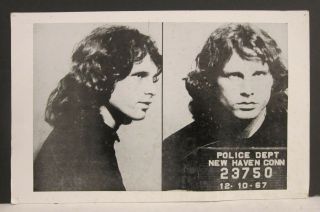 Jim Morrison Mugshot - Vintage 1980s Novelty Silkscreen Poster 14x22