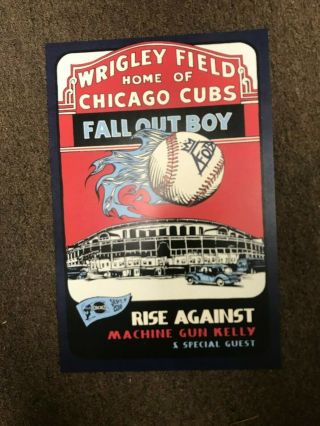 Fall Out Boy Rise Against 2018 Wrigley Field Cardstock Promo Poster 12x18