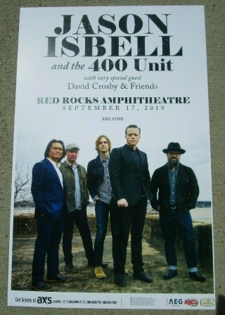 Jason Isbell & The 400 Unit 2019 Red Rocks 11x17 Concert Flyer / Gig Poster