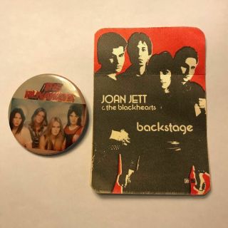 Joan Jett Satin Cloth Backstage Pass & Vintage Runaways Button