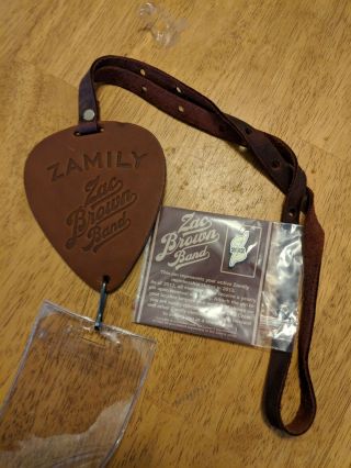 Zac Brown Family Lanyard Pin 2012 band concert leather 3
