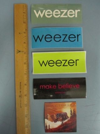 Weezer 5 Vintage Geffen/uni Records Promo Sticker Set Old Stock Flawless