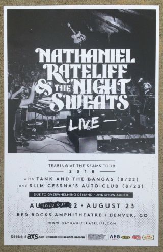 Nathaniel Rateliff & The Night Sweats 2018 Red Rocks 11x17 Promo Concert Poster