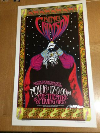 King Crimson Concert Poster Bob Masse Robert Fripp Adrian Belew