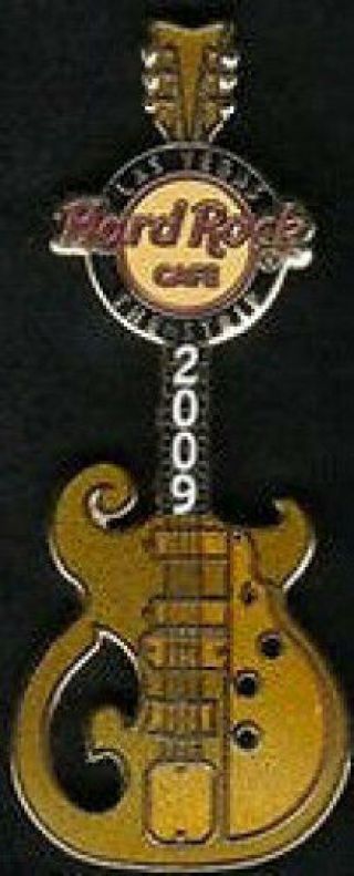 Hard Rock Cafe Las Vegas The Strip 2009 Cutout Guitar Pin & Card