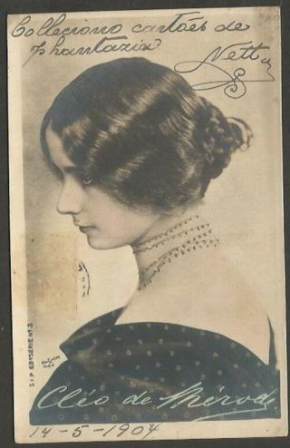 Real Photo Cleo De Merode French Opera Ballet Dancer Postcard 1904