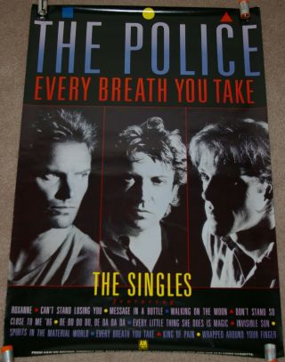 The Police 1986 A & M Every Breath You Take Promo Poster In Great Shape