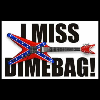 " I Miss Dimebag " Heavy Metal Decal Bumper Sticker,  Darrell,  Pantera Guitar Hero