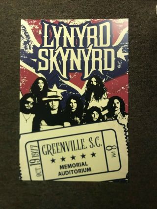 Lynyrd Skynyrd Greenville Sc Final Show 1977 Cardstock Concert Poster 12x18