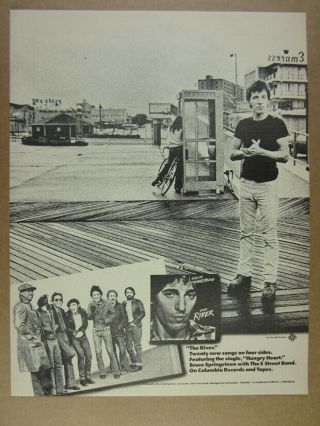 1980 Bruce Springsteen The River Album Promo Vintage Print Ad