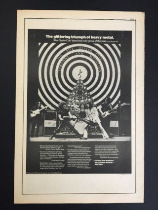 Blue Oyster Cult 1973 11x17  Tyranny & Mutation " Album Promo Ad
