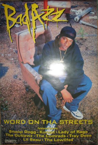 Bad Azz Word On Streets,  Priority Promotional Poster,  1998,  24x36,  Ex,  Hip - Hop