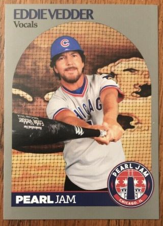 Eddie Vedder Pearl Jam 2018 Chicago Wrigley Field Cubs Bat Jersey Baseball Card
