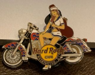 Hard Rock Cafe Washington Dc Patriot Bike Motorcycle Girl 1 Navy Pin Gm