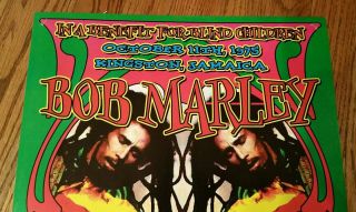 Bob Marley & Wailers Stevie Wonder 1975 Reggae Concert Poster Kingston Jamaica 2