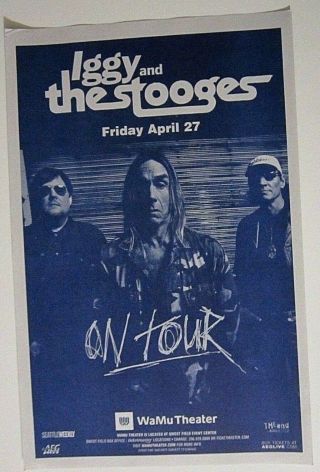 Iggy Pop And The Stooges 2007 April 27th On Tour Seattle Concert Poster