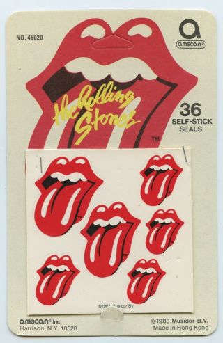 Rolling Stones - 1983 Wild Red Mouth Tongue Logo - 36 Stickers In Pack
