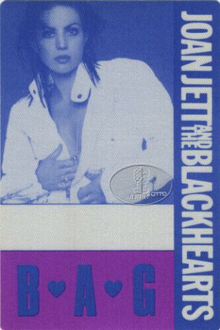 Joan Jett 1990 Hit List Tour Backstage Pass Purple