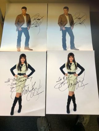 4 Autographed 8x10 Pictures Of Marie Osmond & Donny Osmond