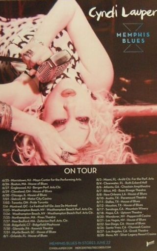 Cyndi Lauper Poster - Memphis Blues - Promo Poster - 11 X 17 Inches