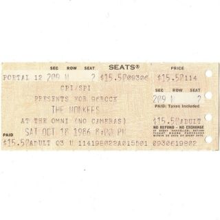 The Monkees Concert Ticket Stub Atlanta Ga 10/18/86 The Omni I 