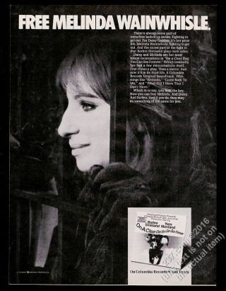1970 Barbra Streisand Photo On A Clear Day You Can See Forever Album Release Ad