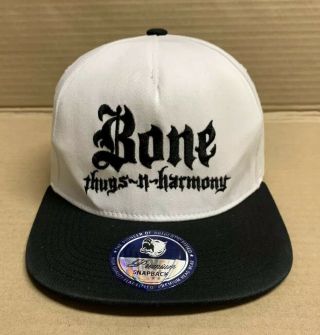 Vintage White And Black Bone Thugs N Harmony Snapback Hat