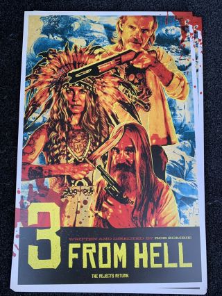 3 From Hell Poster 11 X 17 Rob Zombie Devils Rejects Sequel Sid Haig