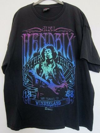 Jimi Hendrix T - Shirt,  2xl,  Black,  Concert Band Shirt,  Vintage Style,  Winterland