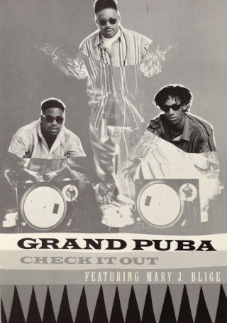 Grand Puba Rare Promo Postcard For Check It Out Ft Mary J.  Blige 1992