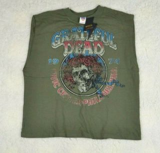 Rock By Junk Food Womens Grateful Dead Graphic T Shirt Size L Green Top Nwt