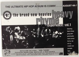 Heavies - 1992 Rare 4x6 Promo Postcard For Heavy Rhyme Experience Vol1