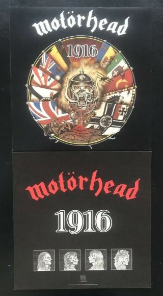 Motorhead 1916 Promo Poster Flat 2 - Sided Album Cover Art 12”x12”