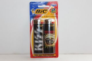 2014 Bic Lighter Special Edition Rock & Roll Sublime Face & Kiss Logo 2 Pk