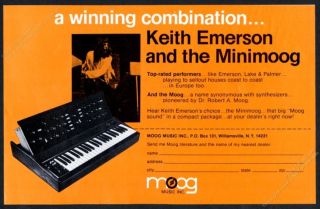 1972 Elp Keith Emerson Photo Moog Synthesizer Vintage Print Ad